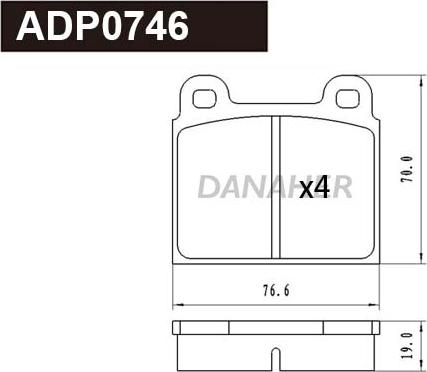 Danaher ADP0746 - Kit pastiglie freno, Freno a disco autozon.pro