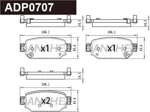 Danaher ADP0707 - Kit pastiglie freno, Freno a disco autozon.pro