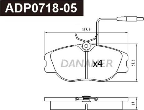 Danaher ADP0718-05 - Kit pastiglie freno, Freno a disco autozon.pro