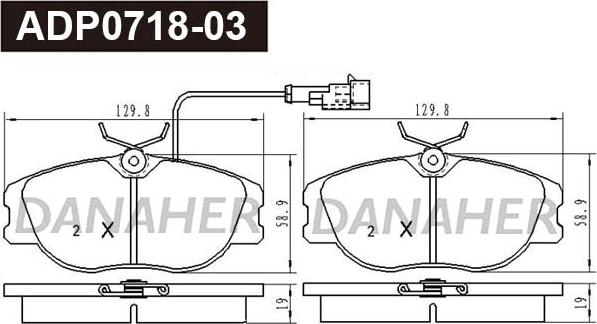 Danaher ADP0718-03 - Kit pastiglie freno, Freno a disco autozon.pro