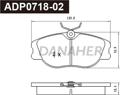 Danaher ADP0718-02 - Kit pastiglie freno, Freno a disco autozon.pro