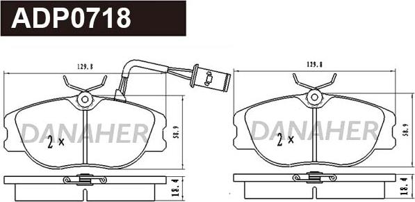 Danaher ADP0718 - Kit pastiglie freno, Freno a disco autozon.pro