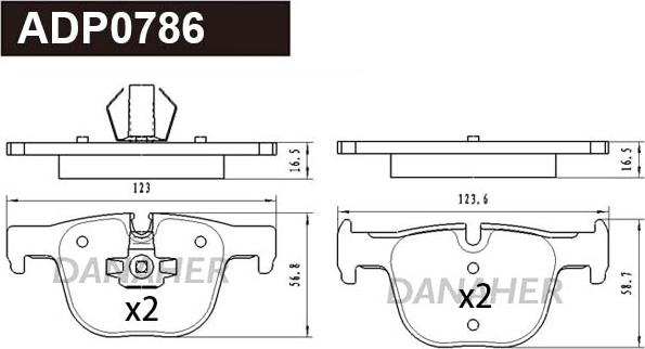 Danaher ADP0786 - Kit pastiglie freno, Freno a disco autozon.pro