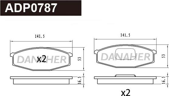 Danaher ADP0787 - Kit pastiglie freno, Freno a disco autozon.pro