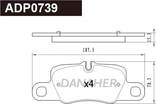 Danaher ADP0739 - Kit pastiglie freno, Freno a disco autozon.pro