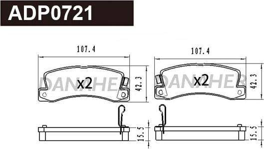 Danaher ADP0721 - Kit pastiglie freno, Freno a disco autozon.pro