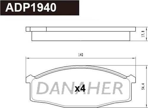 Danaher ADP1940 - Kit pastiglie freno, Freno a disco autozon.pro