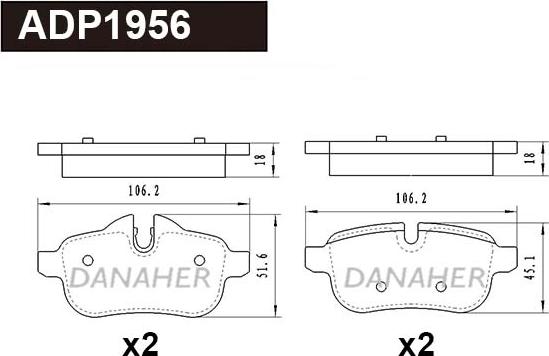 Danaher ADP1956 - Kit pastiglie freno, Freno a disco autozon.pro