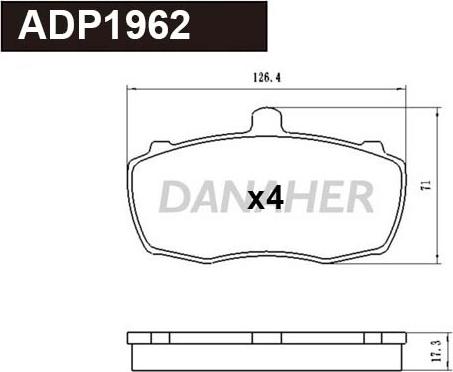 Danaher ADP1962 - Kit pastiglie freno, Freno a disco autozon.pro