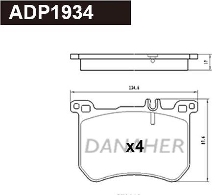 Danaher ADP1934 - Kit pastiglie freno, Freno a disco autozon.pro