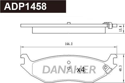 Danaher ADP1458 - Kit pastiglie freno, Freno a disco autozon.pro