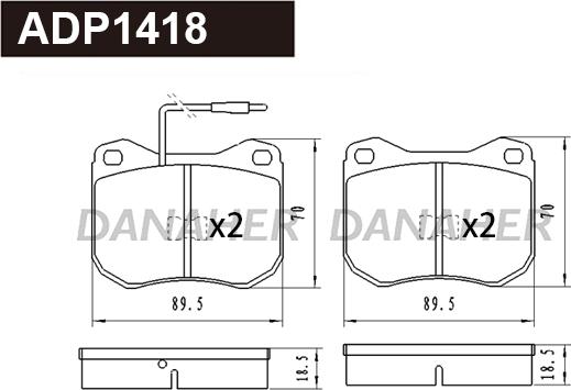 Danaher ADP1418 - Kit pastiglie freno, Freno a disco autozon.pro