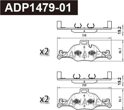 Danaher ADP1479-01 - Kit pastiglie freno, Freno a disco autozon.pro