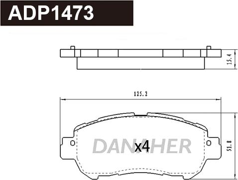 Danaher ADP1473 - Kit pastiglie freno, Freno a disco autozon.pro