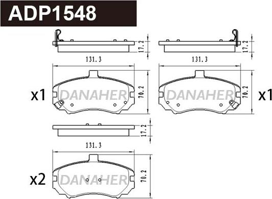 Danaher ADP1548 - Kit pastiglie freno, Freno a disco autozon.pro