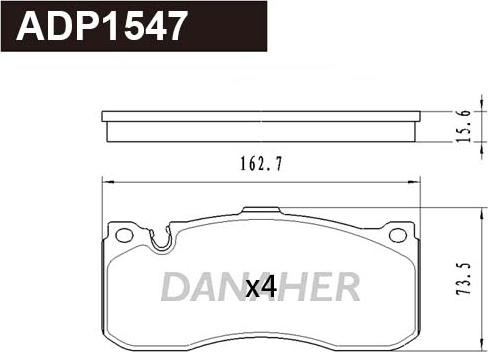 Danaher ADP1547 - Kit pastiglie freno, Freno a disco autozon.pro