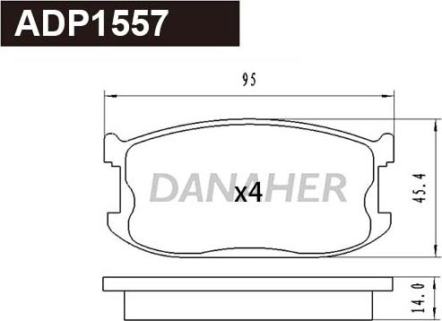 Danaher ADP1557 - Kit pastiglie freno, Freno a disco autozon.pro