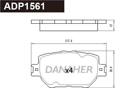 Danaher ADP1561 - Kit pastiglie freno, Freno a disco autozon.pro