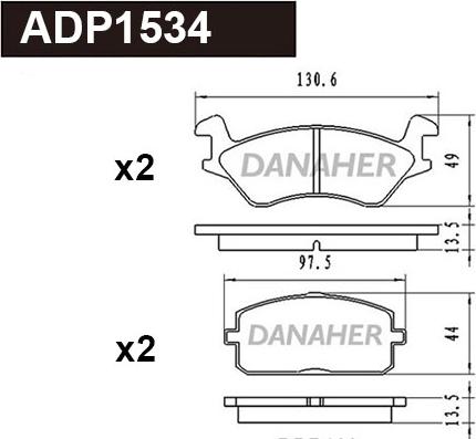 Danaher ADP1534 - Kit pastiglie freno, Freno a disco autozon.pro