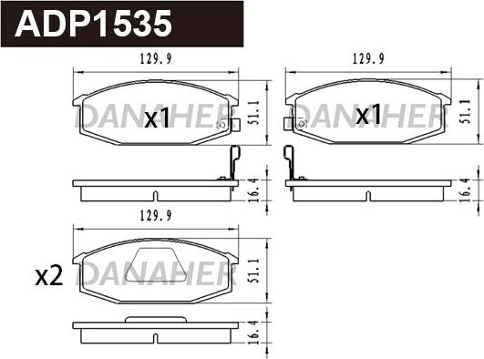 Danaher ADP1535 - Kit pastiglie freno, Freno a disco autozon.pro