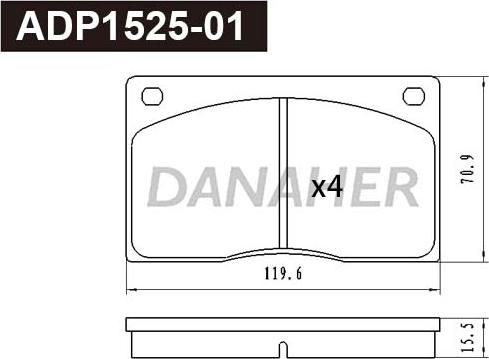 Danaher ADP1525-01 - Kit pastiglie freno, Freno a disco autozon.pro