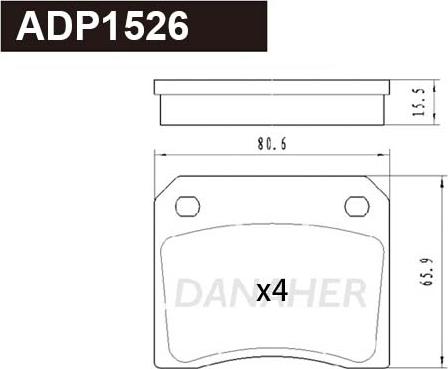 Danaher ADP1526 - Kit pastiglie freno, Freno a disco autozon.pro