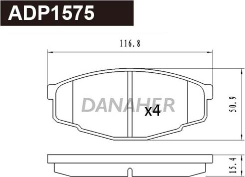 Danaher ADP1575 - Kit pastiglie freno, Freno a disco autozon.pro