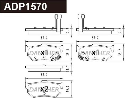 Danaher ADP1570 - Kit pastiglie freno, Freno a disco autozon.pro