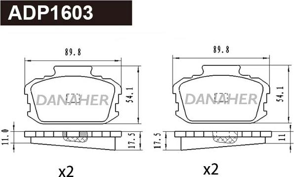 Danaher ADP1603 - Kit pastiglie freno, Freno a disco autozon.pro