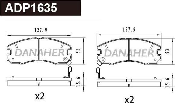 Danaher ADP1635 - Kit pastiglie freno, Freno a disco autozon.pro