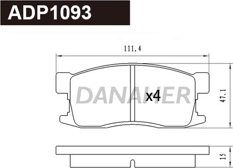 Danaher ADP1093 - Kit pastiglie freno, Freno a disco autozon.pro