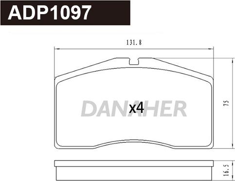 Danaher ADP1097 - Kit pastiglie freno, Freno a disco autozon.pro