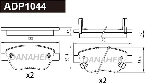 Danaher ADP1044 - Kit pastiglie freno, Freno a disco autozon.pro