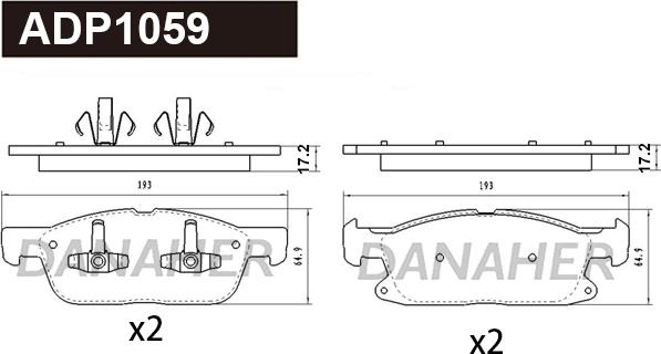 Danaher ADP1059 - Kit pastiglie freno, Freno a disco autozon.pro