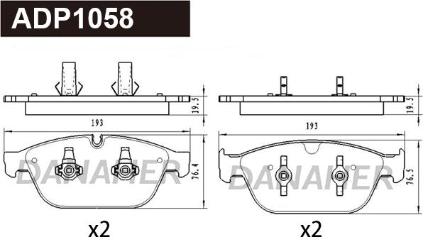 Danaher ADP1058 - Kit pastiglie freno, Freno a disco autozon.pro