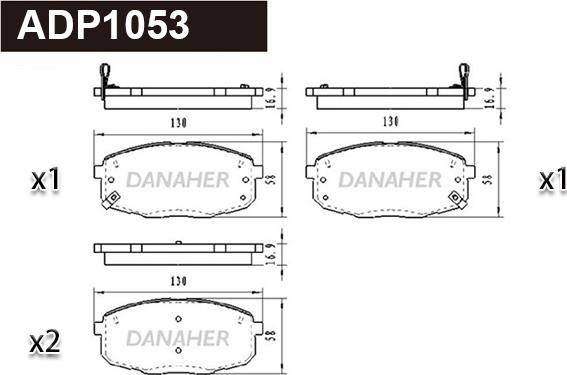 Danaher ADP1053 - Kit pastiglie freno, Freno a disco autozon.pro