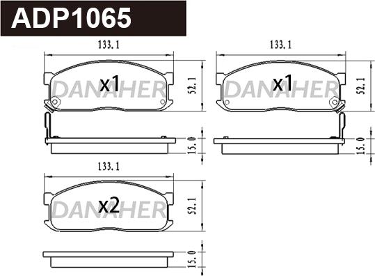 Danaher ADP1065 - Kit pastiglie freno, Freno a disco autozon.pro