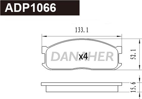 Danaher ADP1066 - Kit pastiglie freno, Freno a disco autozon.pro