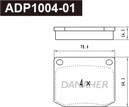 Danaher ADP1004-01 - Kit pastiglie freno, Freno a disco autozon.pro