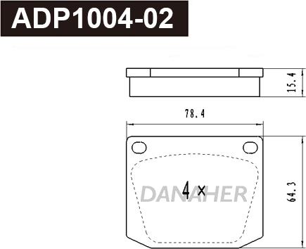 Danaher ADP1004-02 - Kit pastiglie freno, Freno a disco autozon.pro