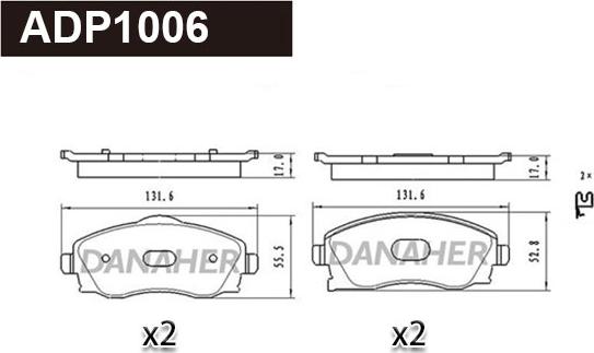 Danaher ADP1006 - Kit pastiglie freno, Freno a disco autozon.pro