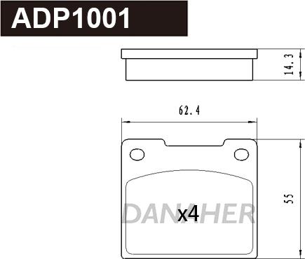 Danaher ADP1001 - Kit pastiglie freno, Freno a disco autozon.pro