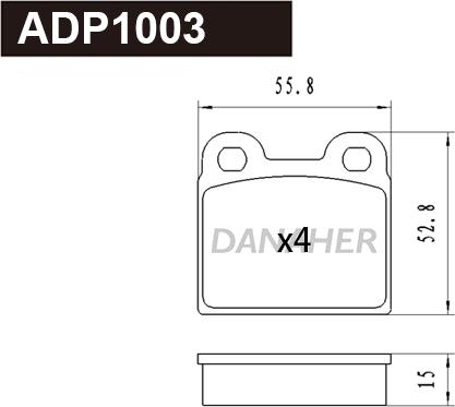 Danaher ADP1003 - Kit pastiglie freno, Freno a disco autozon.pro