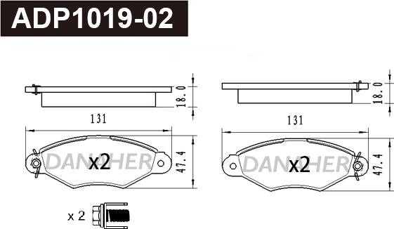 Danaher ADP1019-02 - Kit pastiglie freno, Freno a disco autozon.pro