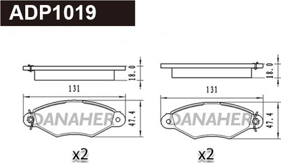 Danaher ADP1019 - Kit pastiglie freno, Freno a disco autozon.pro