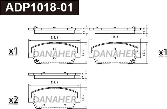 Danaher ADP1018-01 - Kit pastiglie freno, Freno a disco autozon.pro