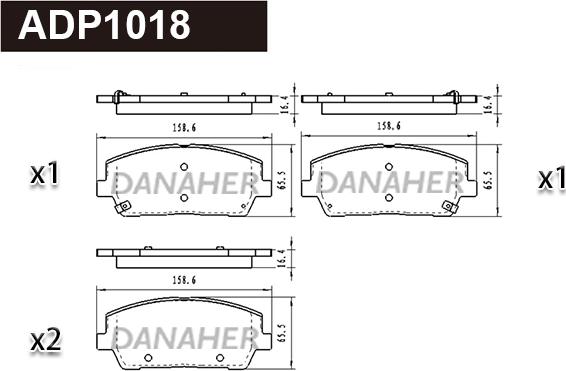 Danaher ADP1018 - Kit pastiglie freno, Freno a disco autozon.pro