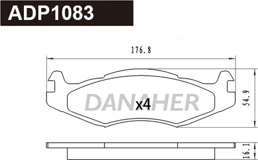 Danaher ADP1083 - Kit pastiglie freno, Freno a disco autozon.pro