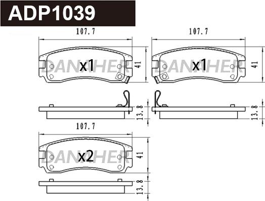 Danaher ADP1039 - Kit pastiglie freno, Freno a disco autozon.pro