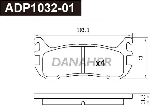 Danaher ADP1032-01 - Kit pastiglie freno, Freno a disco autozon.pro